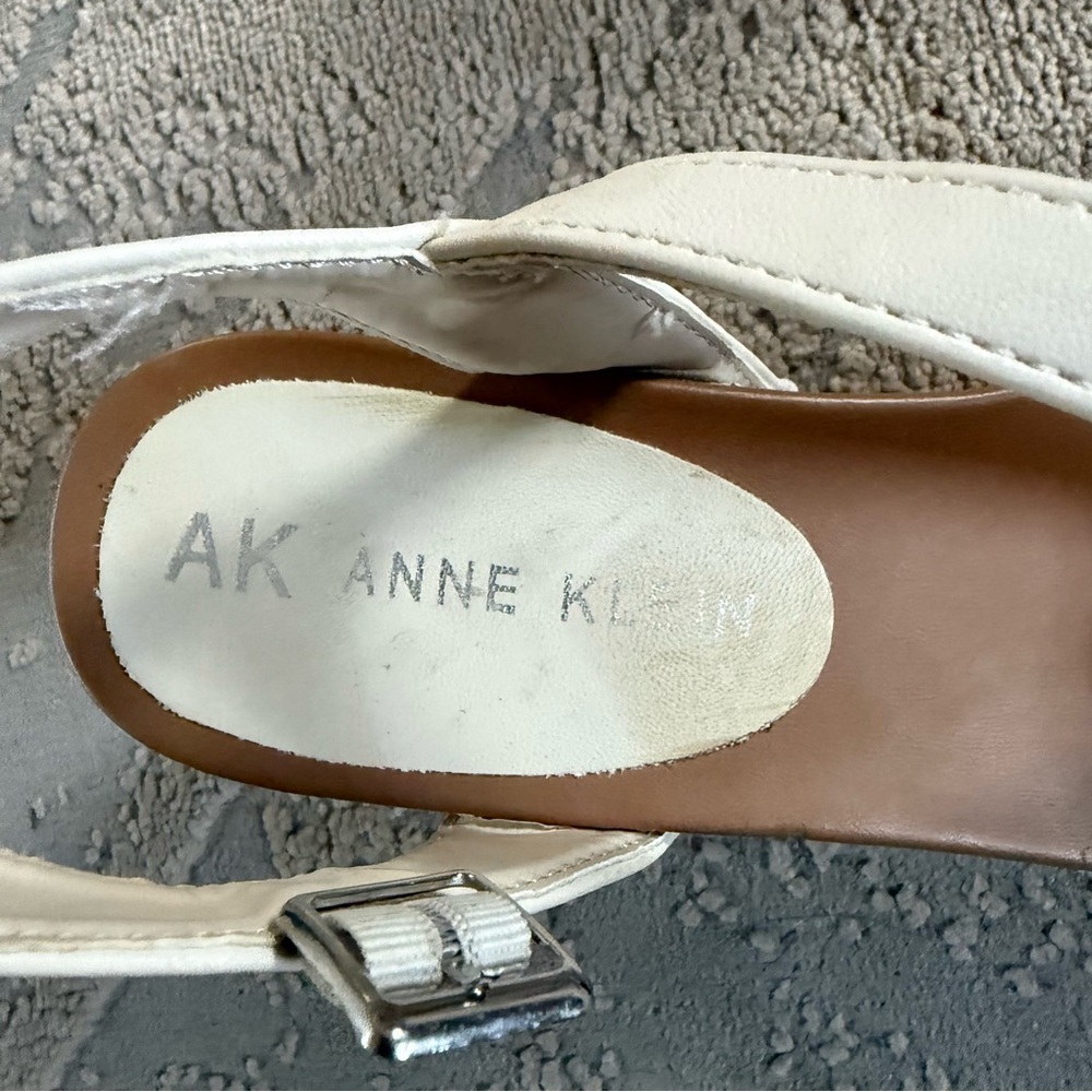 Anne Klein Loris White block heels platform wedge Sandals summer shoes 8 - Picture 5 of 10